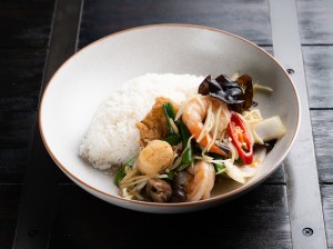 Ginger and shallot sauce w/rice