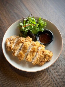 Charmed crispy chicken w/rice