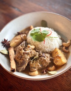 Massaman beef with rice