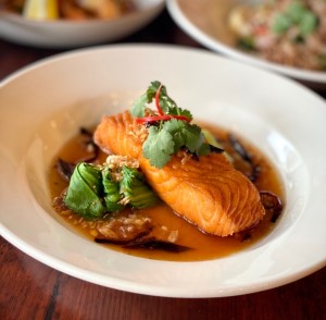 Deep fried salmon