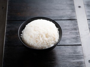 Bowl steamed jasmine rice 